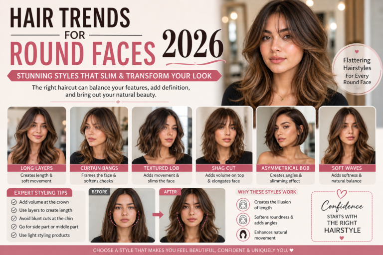 Hair Trends for Round Faces